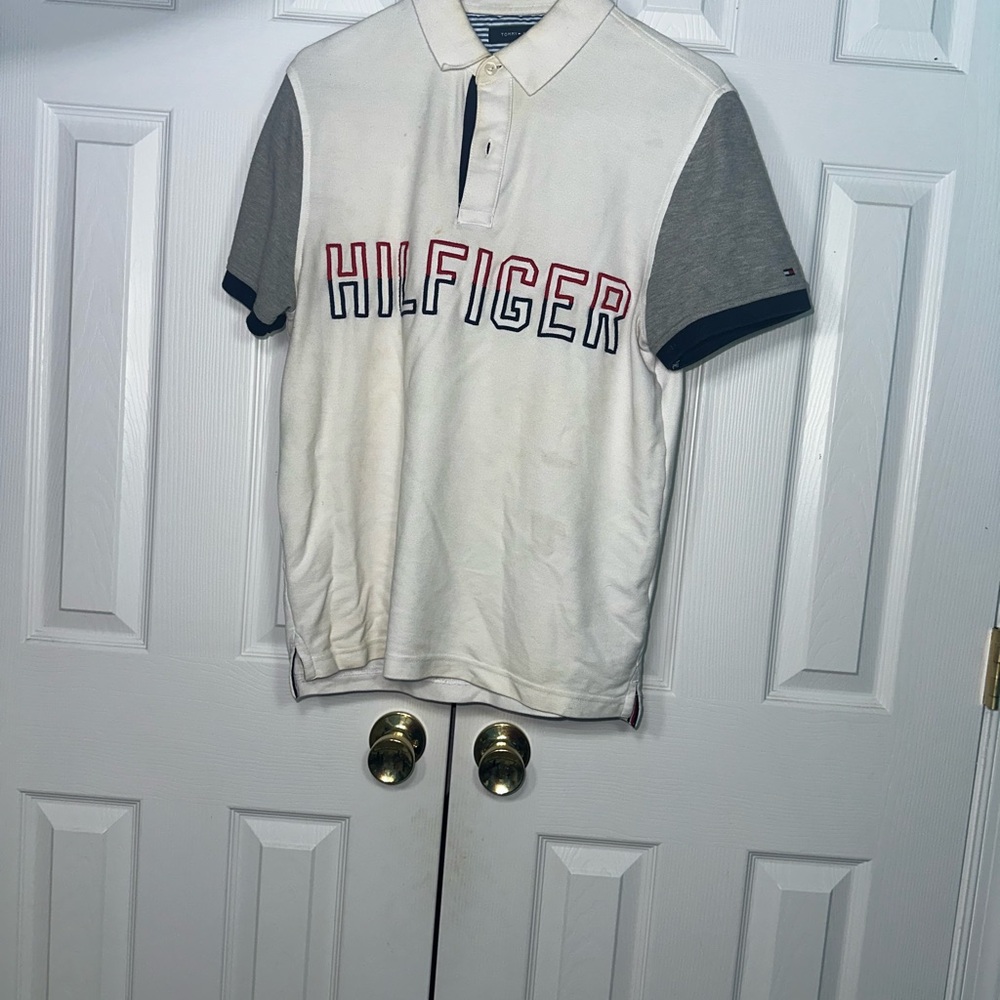 Tommy Hilfiger Men's Polo in White and Gray